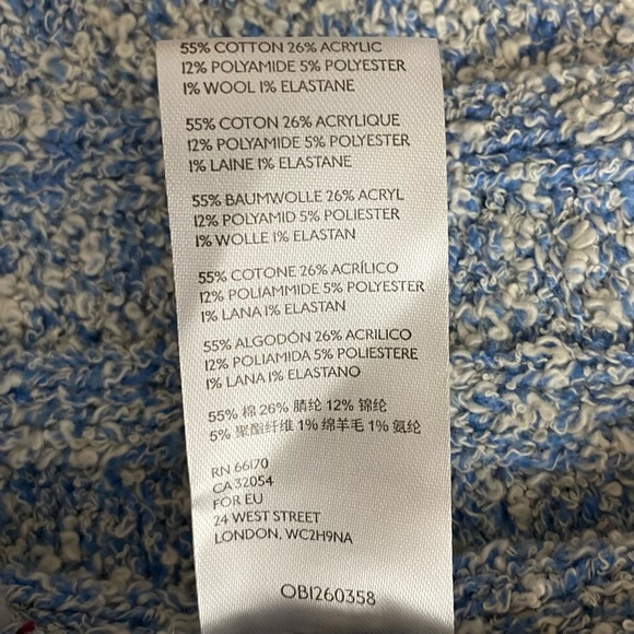 FREE PEOPLE GOOD DAY PULLOVER Slub Knit SWEATER Blue / White Size S|P NWOT - Picture 7 of 7